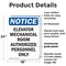 Signmission Elevator Mechanical Room Authorized OSHA Notice Sign, Plastic, 18in W x 24in L, 2PK OS-2PACK-NS-P-1824-V-11734 - alternate 5
